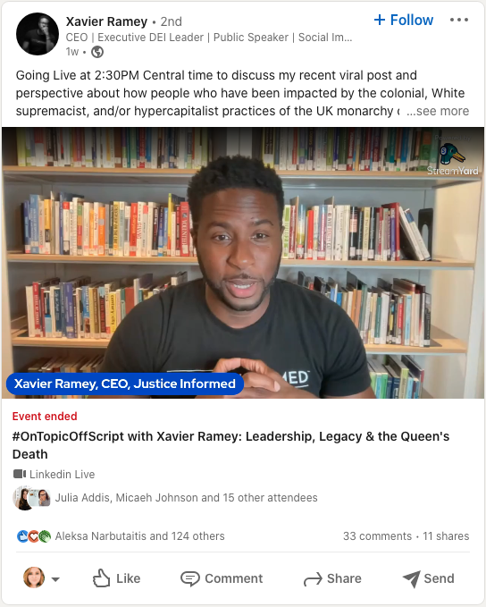 How To Go Viral - Xavier Ramey LinkedIn Live Post